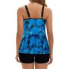 image:imageArolina Tankini Swimsuits for Women Tummy Control Two Piece Bathing Suits Flowy Swim Tops with Boy ShortsBlue Leaves