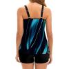 image:imageArolina Tankini Swimsuits for Women Tummy Control Two Piece Bathing Suits Flowy Swim Tops with Boy ShortsBlue Oblique Stripes