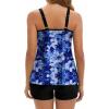 image:imageArolina Tankini Swimsuits for Women Tummy Control Two Piece Bathing Suits Flowy Swim Tops with Boy ShortsBlue Oil Painting Flowers