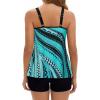 image:imageArolina Tankini Swimsuits for Women Tummy Control Two Piece Bathing Suits Flowy Swim Tops with Boy ShortsBlue Ripples