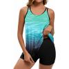image:imageArolina Tankini Swimsuits for Women Tummy Control Two Piece Bathing Suits Flowy Swim Tops with Boy ShortsBluegreen Gradient