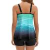 image:imageArolina Tankini Swimsuits for Women Tummy Control Two Piece Bathing Suits Flowy Swim Tops with Boy ShortsBluegreen Gradient