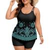 image:imageArolina Tankini Swimsuits for Women Tummy Control Two Piece Bathing Suits Flowy Swim Tops with Boy ShortsCashew Flower