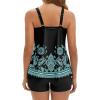 image:imageArolina Tankini Swimsuits for Women Tummy Control Two Piece Bathing Suits Flowy Swim Tops with Boy ShortsCashew Flower