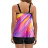 image:imageArolina Tankini Swimsuits for Women Tummy Control Two Piece Bathing Suits Flowy Swim Tops with Boy ShortsColorful Tiedye