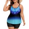 image:imageArolina Tankini Swimsuits for Women Tummy Control Two Piece Bathing Suits Flowy Swim Tops with Boy ShortsGradient Blue Light