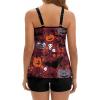 image:imageArolina Tankini Swimsuits for Women Tummy Control Two Piece Bathing Suits Flowy Swim Tops with Boy ShortsHalloween Dark Red