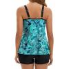 image:imageArolina Tankini Swimsuits for Women Tummy Control Two Piece Bathing Suits Flowy Swim Tops with Boy ShortsLake Green Cashew Flowers