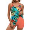 image:imageArolina Tankini Swimsuits for Women Tummy Control Two Piece Bathing Suits Flowy Swim Tops with Boy ShortsMulticolored Leaves