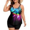 image:imageArolina Tankini Swimsuits for Women Tummy Control Two Piece Bathing Suits Flowy Swim Tops with Boy ShortsMulticolour