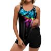 image:imageArolina Tankini Swimsuits for Women Tummy Control Two Piece Bathing Suits Flowy Swim Tops with Boy ShortsMulticolour