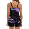 image:imageArolina Tankini Swimsuits for Women Tummy Control Two Piece Bathing Suits Flowy Swim Tops with Boy ShortsPurple Cherry Blossoms