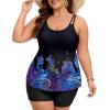 image:imageArolina Tankini Swimsuits for Women Tummy Control Two Piece Bathing Suits Flowy Swim Tops with Boy ShortsPurple Leopard Print