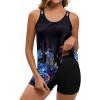 image:imageArolina Tankini Swimsuits for Women Tummy Control Two Piece Bathing Suits Flowy Swim Tops with Boy ShortsPurple Leopard Print