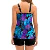 image:imageArolina Tankini Swimsuits for Women Tummy Control Two Piece Bathing Suits Flowy Swim Tops with Boy ShortsPurple Pineapple