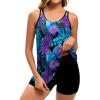 image:imageArolina Tankini Swimsuits for Women Tummy Control Two Piece Bathing Suits Flowy Swim Tops with Boy ShortsPurple Pineapple