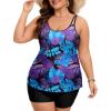 image:imageArolina Tankini Swimsuits for Women Tummy Control Two Piece Bathing Suits Flowy Swim Tops with Boy ShortsPurple Pineapple