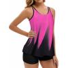 image:imageArolina Tankini Swimsuits for Women Tummy Control Two Piece Bathing Suits Flowy Swim Tops with Boy ShortsRose Red