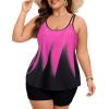 image:imageArolina Tankini Swimsuits for Women Tummy Control Two Piece Bathing Suits Flowy Swim Tops with Boy ShortsRose Red