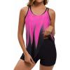 image:imageArolina Tankini Swimsuits for Women Tummy Control Two Piece Bathing Suits Flowy Swim Tops with Boy ShortsRose Red