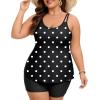 image:imageArolina Tankini Swimsuits for Women Tummy Control Two Piece Bathing Suits Flowy Swim Tops with Boy ShortsWhite Polka Dots