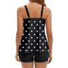 image:imageArolina Tankini Swimsuits for Women Tummy Control Two Piece Bathing Suits Flowy Swim Tops with Boy ShortsWhite Polka Dots