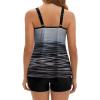image:imageArolina Tankini Swimsuits for Women Tummy Control Two Piece Bathing Suits Flowy Swim Tops with Boy ShortsWhiteblack Gradient