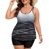 image:imageArolina Tankini Swimsuits for Women Tummy Control Two Piece Bathing Suits Flowy Swim Tops with Boy ShortsWhiteblack Gradient