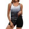 image:imageArolina Tankini Swimsuits for Women Tummy Control Two Piece Bathing Suits Flowy Swim Tops with Boy ShortsWhiteblack Gradient