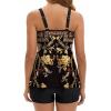 image:imageArolina Tankini Swimsuits for Women Tummy Control Two Piece Bathing Suits Flowy Swim Tops with Boy ShortsYellow Ethnic Flowers