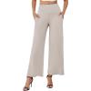 image:imageArolina Womens Stretchy Wide Leg Palazzo Lounge Pants with Pockets Casual Comfy High Waist Palazzo Pants for Women DressyAlmond