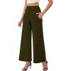 image:imageArolina Womens Stretchy Wide Leg Palazzo Lounge Pants with Pockets Casual Comfy High Waist Palazzo Pants for Women DressyArmy Green 01