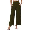 image:imageArolina Womens Stretchy Wide Leg Palazzo Lounge Pants with Pockets Casual Comfy High Waist Palazzo Pants for Women DressyArmy Green 01
