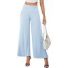 image:imageArolina Womens Stretchy Wide Leg Palazzo Lounge Pants with Pockets Casual Comfy High Waist Palazzo Pants for Women DressyBaby Blue