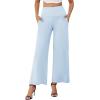 image:imageArolina Womens Stretchy Wide Leg Palazzo Lounge Pants with Pockets Casual Comfy High Waist Palazzo Pants for Women DressyBaby Blue