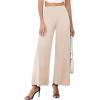 image:imageArolina Womens Stretchy Wide Leg Palazzo Lounge Pants with Pockets Casual Comfy High Waist Palazzo Pants for Women DressyBeige