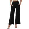 image:imageArolina Womens Stretchy Wide Leg Palazzo Lounge Pants with Pockets Casual Comfy High Waist Palazzo Pants for Women DressyBlack 01