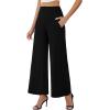 image:imageArolina Womens Stretchy Wide Leg Palazzo Lounge Pants with Pockets Casual Comfy High Waist Palazzo Pants for Women DressyBlack 01