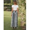 image:imageArolina Womens Stretchy Wide Leg Palazzo Lounge Pants with Pockets Casual Comfy High Waist Palazzo Pants for Women DressyBlack Grey Flowers