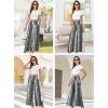 image:imageArolina Womens Stretchy Wide Leg Palazzo Lounge Pants with Pockets Casual Comfy High Waist Palazzo Pants for Women DressyBlack Grey Flowers