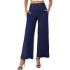 image:imageArolina Womens Stretchy Wide Leg Palazzo Lounge Pants with Pockets Casual Comfy High Waist Palazzo Pants for Women DressyBlue 01