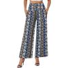 image:imageArolina Womens Stretchy Wide Leg Palazzo Lounge Pants with Pockets Casual Comfy High Waist Palazzo Pants for Women DressyBlue Paisley