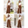 image:imageArolina Womens Stretchy Wide Leg Palazzo Lounge Pants with Pockets Casual Comfy High Waist Palazzo Pants for Women DressyBrown