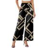 image:imageArolina Womens Stretchy Wide Leg Palazzo Lounge Pants with Pockets Casual Comfy High Waist Palazzo Pants for Women DressyBrown Geometry
