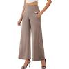 image:imageArolina Womens Stretchy Wide Leg Palazzo Lounge Pants with Pockets Casual Comfy High Waist Palazzo Pants for Women DressyCoffee