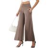 image:imageArolina Womens Stretchy Wide Leg Palazzo Lounge Pants with Pockets Casual Comfy High Waist Palazzo Pants for Women DressyCoffee