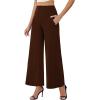 image:imageArolina Womens Stretchy Wide Leg Palazzo Lounge Pants with Pockets Casual Comfy High Waist Palazzo Pants for Women DressyDark Coffee