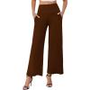 image:imageArolina Womens Stretchy Wide Leg Palazzo Lounge Pants with Pockets Casual Comfy High Waist Palazzo Pants for Women DressyDark Coffee