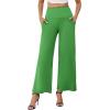 image:imageArolina Womens Stretchy Wide Leg Palazzo Lounge Pants with Pockets Casual Comfy High Waist Palazzo Pants for Women DressyDark Green