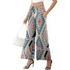 image:imageArolina Womens Stretchy Wide Leg Palazzo Lounge Pants with Pockets Casual Comfy High Waist Palazzo Pants for Women DressyDiamond Flower